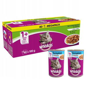Whiskas mix smaków 40saszetek+2x tuńczyk