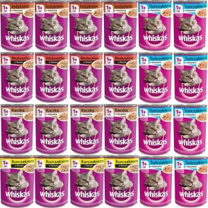 Whiskas mokra karma mix smaków 24x 400g