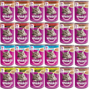 Whiskas mokra karma mix smaków 24x 400g