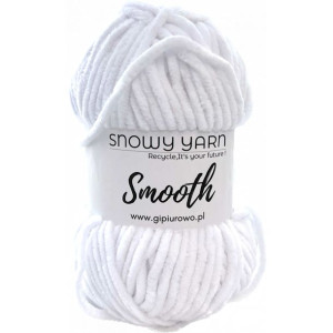 Aksamitna włóczka Smooth - biała 901 - 120 m