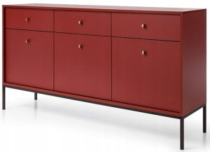 Szeroka komoda z szufladami MINI 154 cm BORDO