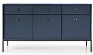 Szeroka komoda z szufladami MINI 154 cm GRANAT