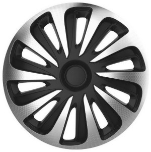 Komplet kołpaków Calibre Carbon 15" - czarny / srebrny
