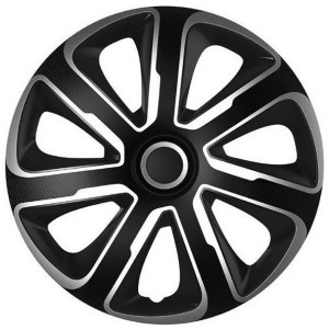 Zestaw kołpaków Livorno Carbon 14" - czarny / srebrny