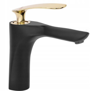 Bateria Umywalkowa Orbit Black Gold Niska - Rea