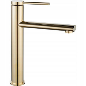 Bateria Umywalkowa Oval Wysoka Gold Złota - Rea