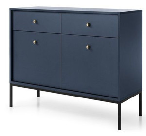 Komoda z szafką i szufladami MINI 104 cm GRANAT