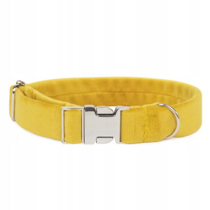 Obroża Welurowa Dla Psa Żółta 2,5 Cm L