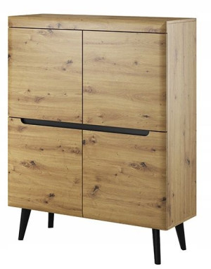 NILO wysoka komoda 107 cm styl skandynawski DĄB