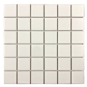 Mozaika gresowa WHITE MEDIUM SQUARES MATT 30x30 cm