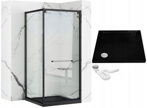 Kabina Prysznicowa Space In Black 90X90 + Brodzik