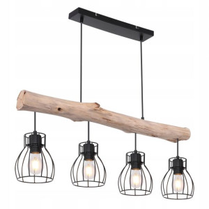 Globo Żyrandol 15326-4N Mina Loft drewno naturalny