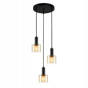 Italux Żyrandol Santia PND-65342-3A-BK+AMB