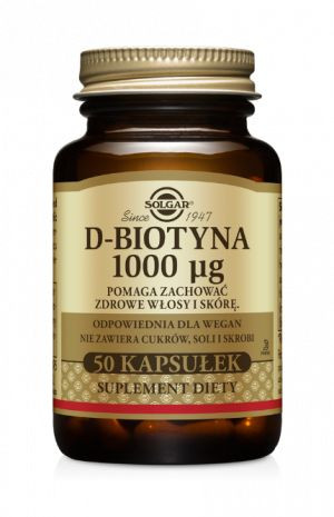 D-biotyna (Witamina B7) 1000μg SOLGAR (50kps)