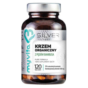 Krzem organiczny z bambusa 300mg (120kps.) 70% krzemu MyVita Silver Pure