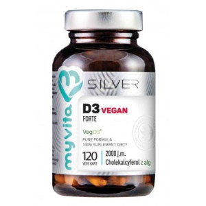 Witamina D3 wegańska z Alg VEGAN 2000IU (120kaps.) MyVita Silver Pure