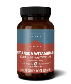 Wegańska Witamina D3 2000IU z Synergicznym Kompleksem Roślinnym TERRANOVA (