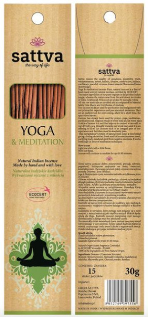 Kadzidła naturalne SATTVA - Yoga&Meditation (30g)