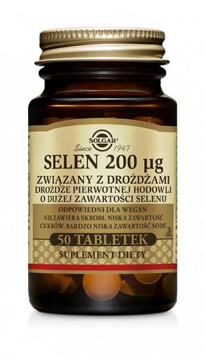 Selen 200µg (związany z drożdżami) SOLGAR (50 tab)