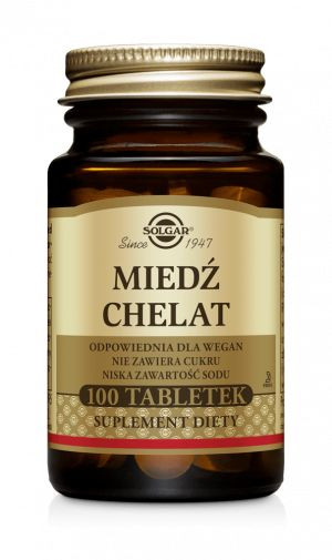 Miedź chelat aminokwasowy (2,5mg) SOLGAR (100 tab)