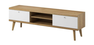 PORTA 2 szafka rtv 160 cm | DĄB RIVIERA / BIAŁY