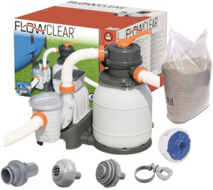 Mocna Pompa piaskowa do Basenu Filtr Bestway 58497 5678 L/H + 25kg Piasku