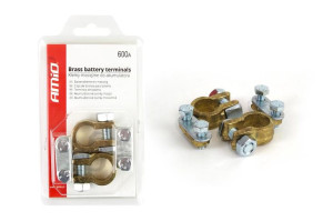 01161 Klemy akumulatora mosiężne 600AMP  2 sztuki w blistrze