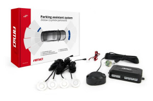 Zestaw czujników parkowania cofania buzzer 4 sensory białe