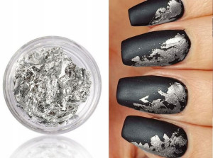 PAZŁOTKO złotko folia chrom płatki srebro metal