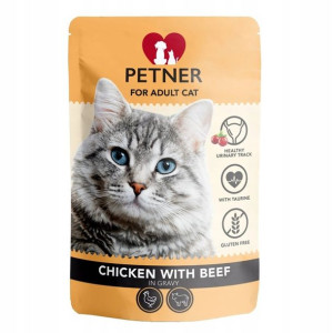 PETNER Mokra Karma dla Kota KURCZAK WOŁOWINA 85g