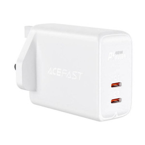 Acefast ładowarka sieciowa (wtyczka UK) 2x USB Typ C 40W, PPS, PD, QC 3.0,