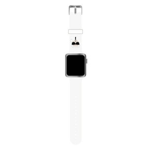 Karl Lagerfeld Pasek KLAWLSLKW Apple Watch 42/44/45mm biały/white strap Sil