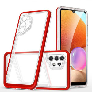 Clear 3in1 etui do Samsung Galaxy A32 4G żelowy pokrowiec z ramką czerwony