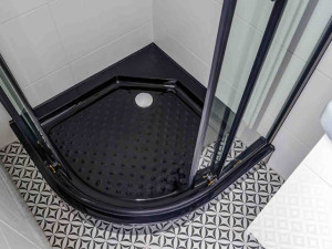 Brodzik do kabiny 80x80 prysznicowej czarny BLACK LOFT Lisa
