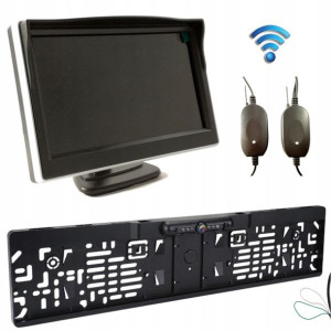 Zestaw BEZPRZEWODOWY Monitor 5" KAMERA cofania w ramce PRZÓD TYŁ LED