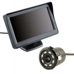 Monitor 4,3'' KAMERA cofania LED W ZDERZAK okrągła