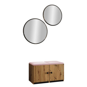 GARDEROBA Saluin VII zestaw mebli + Panel tapicerowany 2 szt.