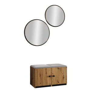 GARDEROBA Saluin VII zestaw mebli + Panel tapicerowany 2 szt.