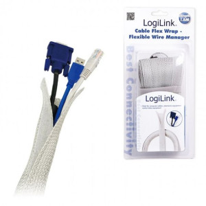 Organizer na kable LogiLink elastyczny szary