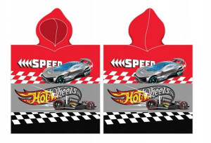 Poncho ponczo z kapturem 55x115cm Hot Wheels