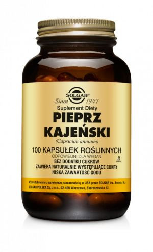 Pieprz kajeński (Cayenne) SOLGAR 520mg (100 kps) Kapsaicyna naturalna