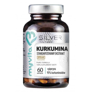 Kurkumina + piperyna (60 kps.) Kurkuma ekstrakt MyVita Silver Pure