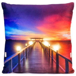 Poduszka dekoracyjna z oświetleniem LED, Molo - 38 x 38 cm