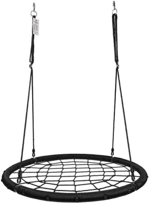 Huśtawka Physionics w kształcie koła, siatka, 120 cm, czarna
