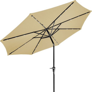 STILISTA Parasol składany z rączką 3 m, beżowy + LED