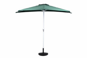 Parasol ogrodowy półokrągły zielony, podstawa, pokrowiec.