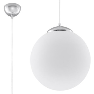 Elegancki zwis UGO 40 Chrom lampa wisząca mleczna kula do salonu nad stół