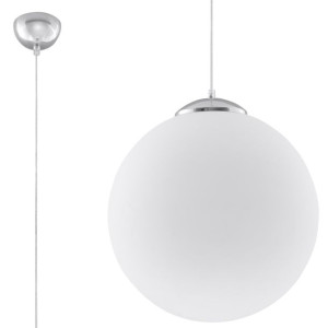 Elegancki zwis UGO 30 Chrom lampa wisząca mleczna kula do salonu nad stół