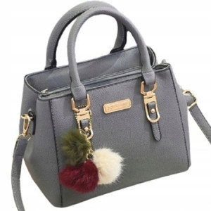 Torebka Damska kuferek crossbody C17 SZARA, , c17