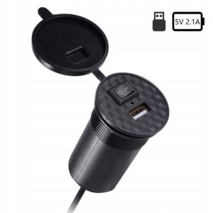 Ładowarka motocyklowa GNIAZDO USB Port 2.1A 12-24V